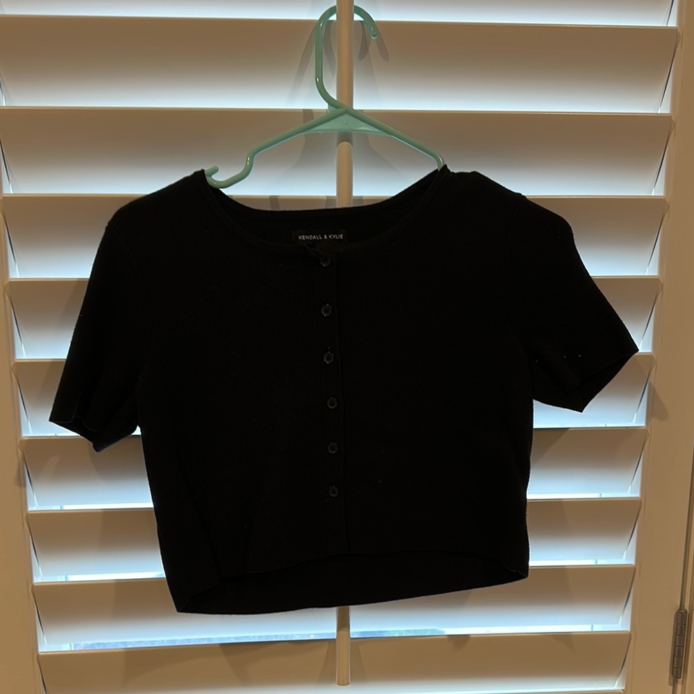 Women's Black Button-Up Top